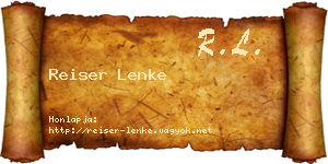 Reiser Lenke névjegykártya